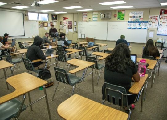 Vista High School Students in Classroom with Masks