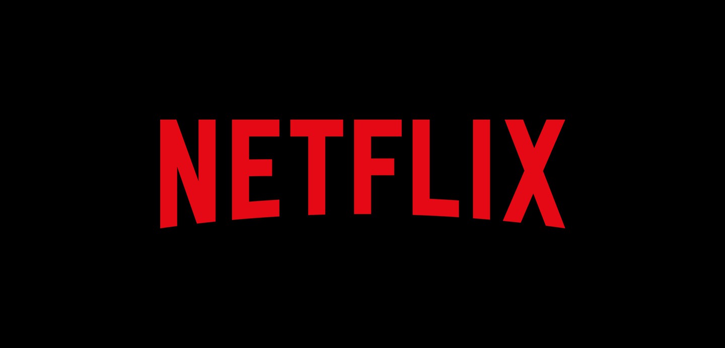 The word 'Netflix' in bright red, blocky letters against a black backdrop.